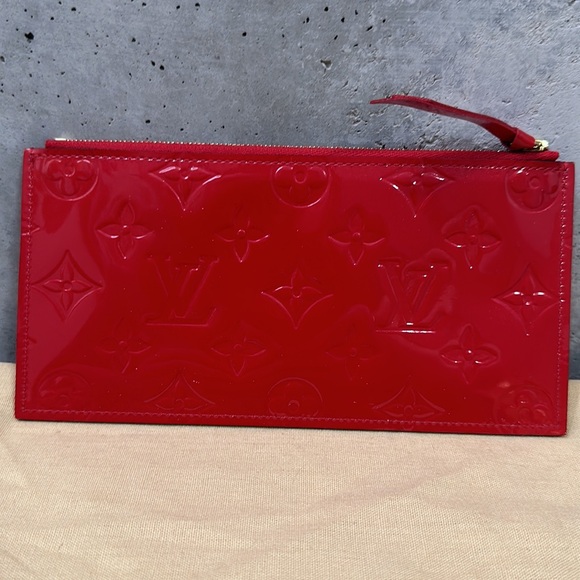 Louis Vuitton cherry red vernis falecie insert pochette clutch case - Picture 2 of 12